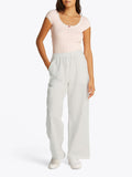 TOMMY J D Pantalone palazzo di lino bianco