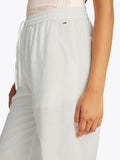 TOMMY J D Pantalone palazzo di lino bianco