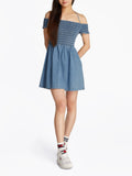 TOMMY J D Abito corto chambray DENIM MEDIO