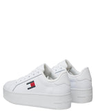 TOMMY J D Sneakers platform con logo bandiera bianco