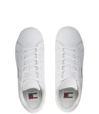 TOMMY J D Sneakers platform con logo bandiera bianco