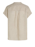 TOMMY J D Camicia in lino senza collo SANDALO