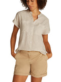 TOMMY J D Camicia in lino senza collo SANDALO