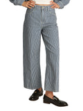 Jeans wide leg a righe