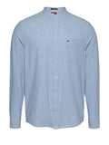 TOMMY J U Camicia misto lino blu