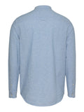 TOMMY J U Camicia misto lino blu
