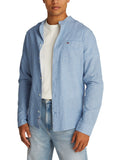 TOMMY J U Camicia misto lino blu