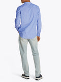 TOMMY J U Camicia a righe misto lino BLU/ECRU