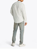 TOMMY J U Camicia misto lino collo coreano bianco