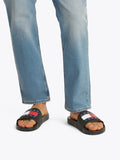 TOMMY J U Ciabatta a fascia con logo nero