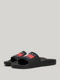 TOMMY J U Ciabatta a fascia con logo nero