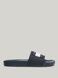 TOMMY J U Ciabatta a fascia con logo NAVY