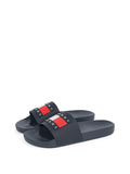 TOMMY J U Ciabatta a fascia con logo NAVY