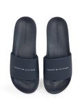 TOMMY J U Ciabatta a fascia con scritta blu
