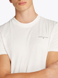 TOMMY J U PRE T-shirt slim linear ches bianco