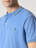US POLO U Polo Paul con riga in contrasto BLU ELETTRICO