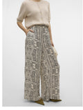 VERO MODA Pantalone palazzo a fantasia BEIGE CHIARO