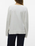 VERO MODA Pullover basic con spacchi laterali bianco