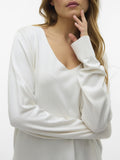 VERO MODA Pullover basic con spacchi laterali bianco