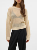 VERO MODA Pullover con trasparenze panna