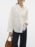 VERO MODA Camicia Odona con fragoline bianco