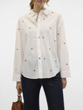 VERO MODA Camicia Odona con fragoline bianco