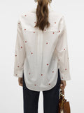 VERO MODA Camicia Odona con fragoline bianco
