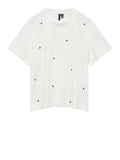 VERO MODA T-shirt basic con cuoricini azzurri B.CO/BLU