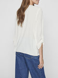 VILA Blusa scollo V manica 3/4 Josa bianco