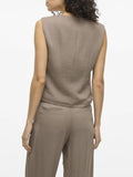 VILA Gilet lea tortora