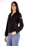 YES-ZEE D Giubbino in softshell con cappuccio nero