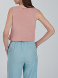 YES-ZEE D Top in maglia smanicato rosa