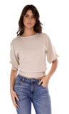 YES-ZEE D Maglia scollo barchetta beige