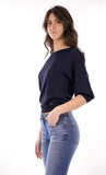 YES-ZEE D Maglia scollo barchetta blu