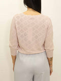 YES-ZEE D Maglia con ricamo geometrico rosa
