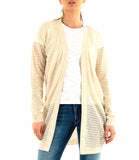 YES-ZEE D Cardigan lungo traforato beige