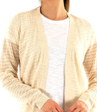 YES-ZEE D Cardigan lungo traforato beige