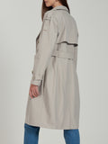 YES-ZEE D Trench lungo doppiopetto GRIGIO/BEIGE
