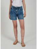 YES-ZEE D Shorts di jeans 5 tasche con pinces DENIM