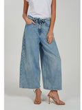 YES-ZEE D Jeans palazzo con fiocco DENIM CHIARO