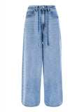YES-ZEE D Jeans palazzo con fiocco DENIM CHIARO