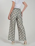 YES-ZEE D Pantalone a fantasia con elastico in vita VERDE ACQUA