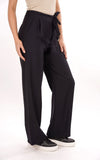 YES-ZEE D Pantaloni con fusciacca in viscosa nero