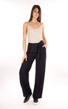 YES-ZEE D Pantaloni con fusciacca in viscosa nero