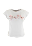 YES-ZEE D T-shirt girocollo con scritta rosa