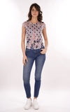 YES-ZEE D T-shirt a fantasia BLU/B.CO