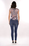 YES-ZEE D T-shirt a fantasia BLU/B.CO