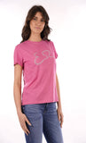 YES-ZEE D T-shirt regular con firma fucsia