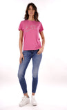 YES-ZEE D T-shirt regular con firma fucsia