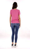 YES-ZEE D T-shirt regular con firma fucsia